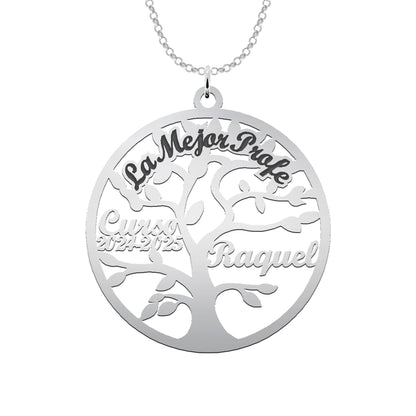 Collier Arbre de Vie Personnalisé - Argent 925 - Pour Professeur