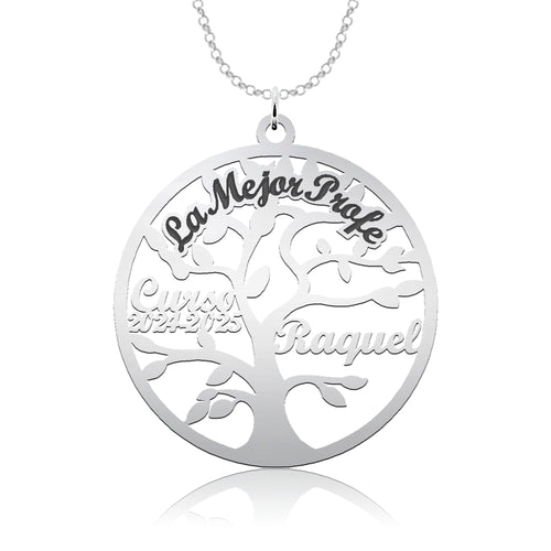 Collier Arbre de Vie Professeur, gravure personnalisée, argent 925