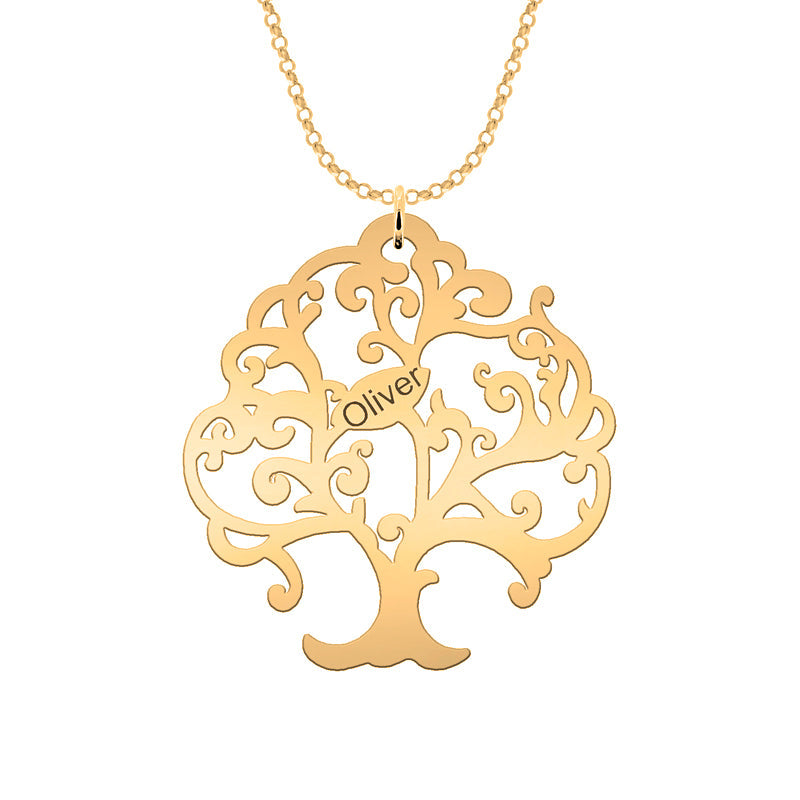 Collier Arbre de Vie plaqué or personnalisable 11 prénoms