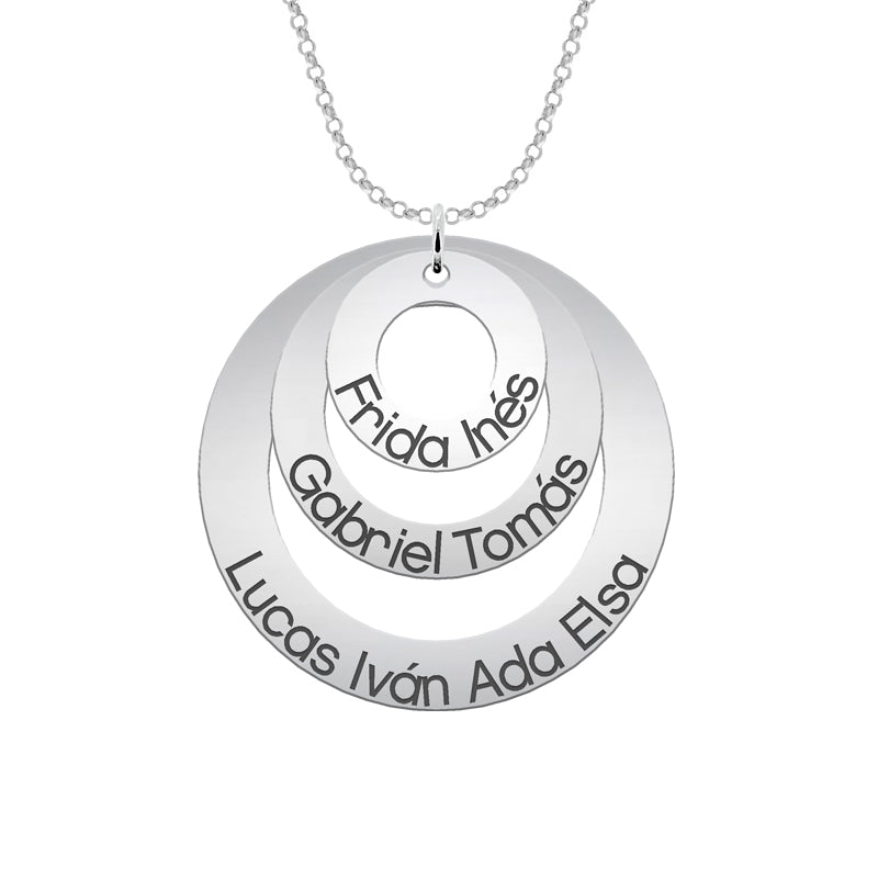 Collier Argent 925 Personnalisé avec 1 à 3 Disques Gravés