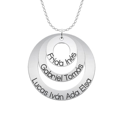 Collier Argent 925 Personnalisé avec 1 à 3 Disques Gravés