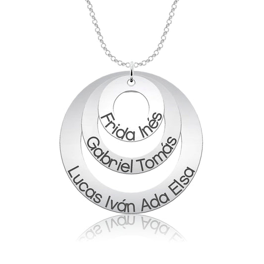 Collier Argent 925 Personnalisé avec 1 à 3 Disques Gravés