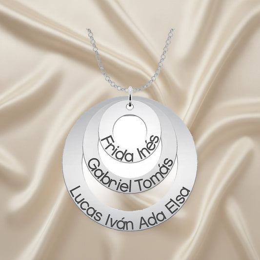 Collier Argent 925 Personnalisé avec 1 à 3 Disques Gravés
