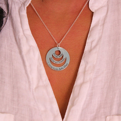 Collier Argent 925 Personnalisé avec 1 à 3 Disques Gravés
