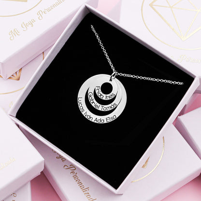 Collier Argent 925 Personnalisé avec 1 à 3 Disques Gravés