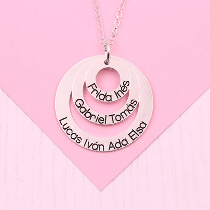 Collier Argent 925 Personnalisé avec 1 à 3 Disques Gravés