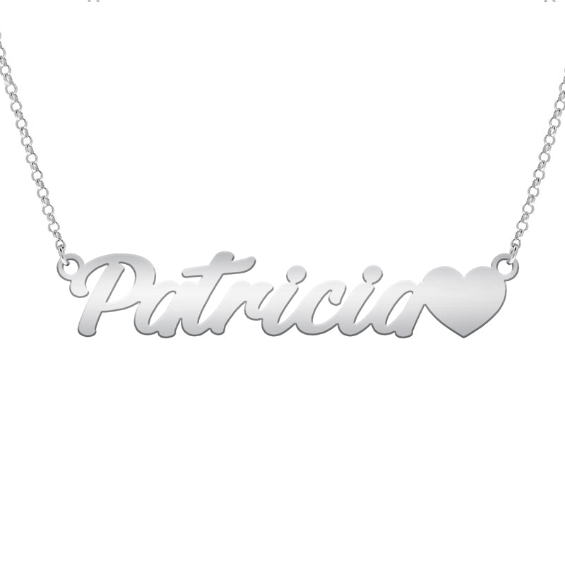 Collier Argent 925 Personnalisé : Prénom et Cœur