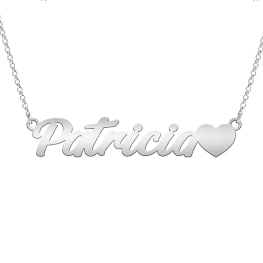 Collier Argent 925 Personnalisé : Prénom et Cœur