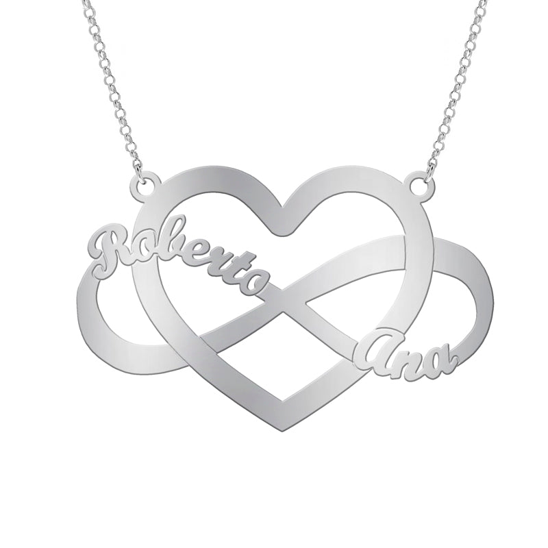Collier Argent avec Pendentif Cœur Infini