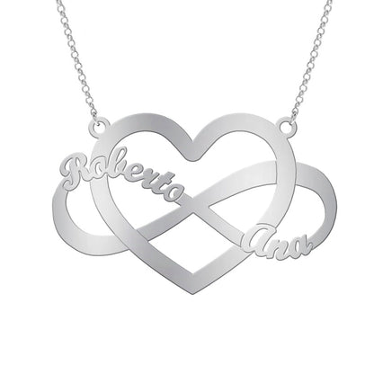 Collier Argent avec Pendentif Cœur Infini