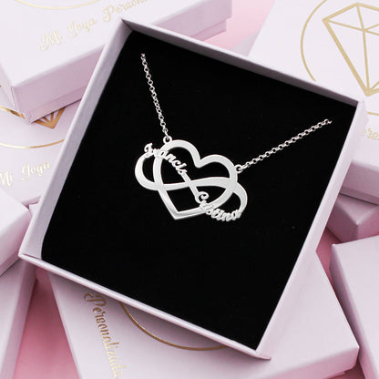 Collier Argent avec Pendentif Cœur Infini