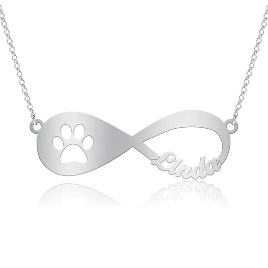Collier Argent Infini Empreintes de Patte