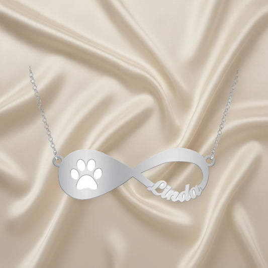 Collier Argent Infini Empreintes de Patte