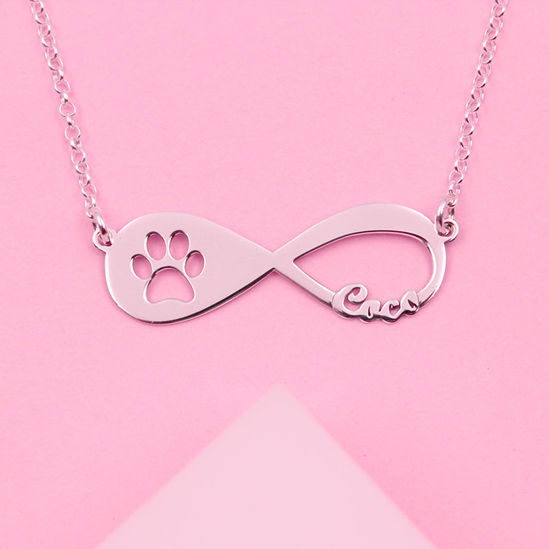 Collier Argent Infini Empreintes de Patte