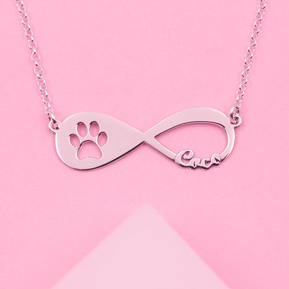 Collier Argent Infini Empreintes de Patte