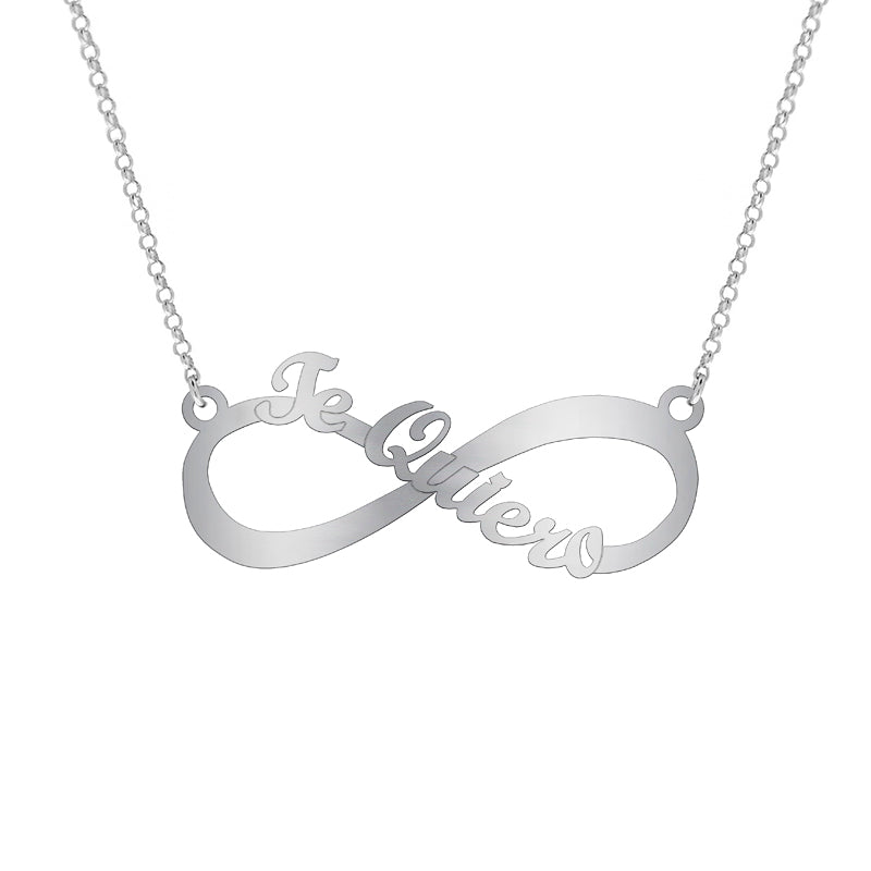 Collier argent infini Te Quiero