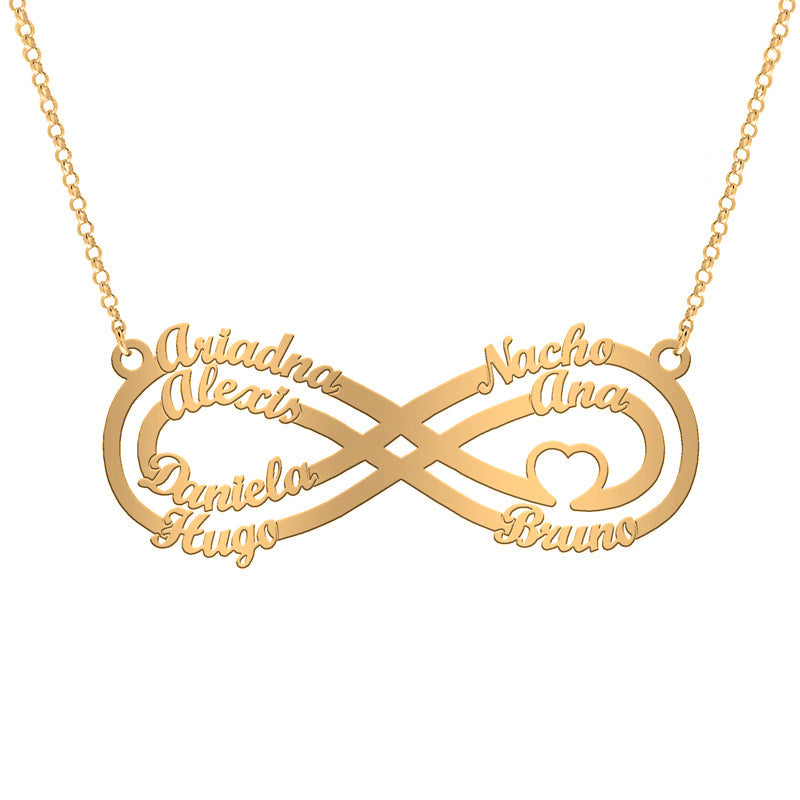 Collier Argent Symbole Infini et Cœur Plaqué Or