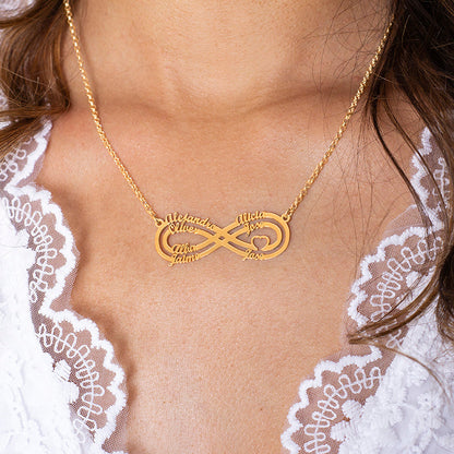 Collier Argent Symbole Infini et Cœur Plaqué Or