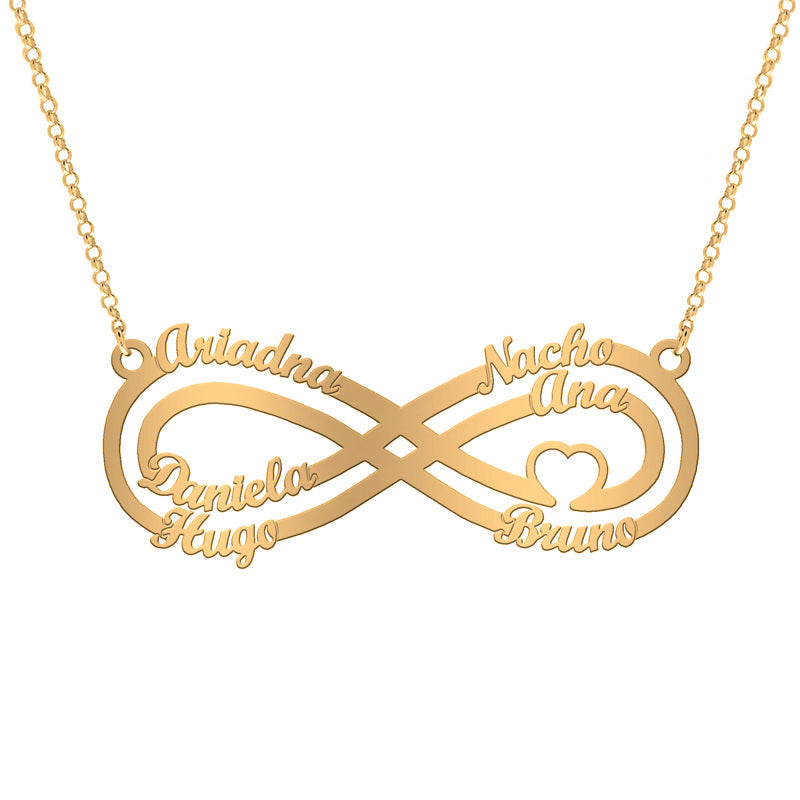 Collier Argent Symbole Infini et Cœur Plaqué Or
