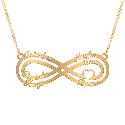 Collier Argent Symbole Infini et Cœur Plaqué Or