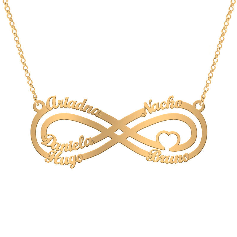 Collier Argent Symbole Infini et Cœur Plaqué Or