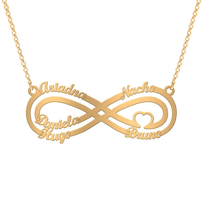 Collier Argent Symbole Infini et Cœur Plaqué Or