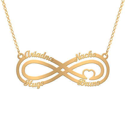 Collier Argent Symbole Infini et Cœur Plaqué Or