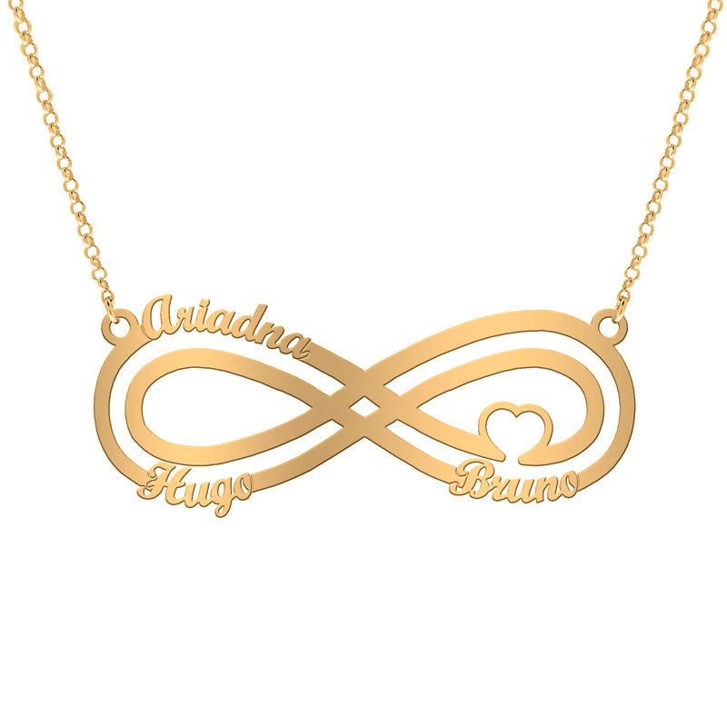 Collier Argent Symbole Infini et Cœur Plaqué Or
