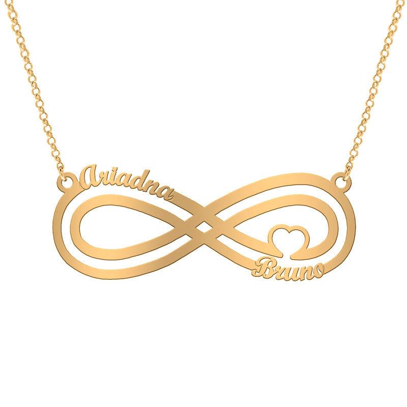 Collier Argent Symbole Infini et Cœur Plaqué Or