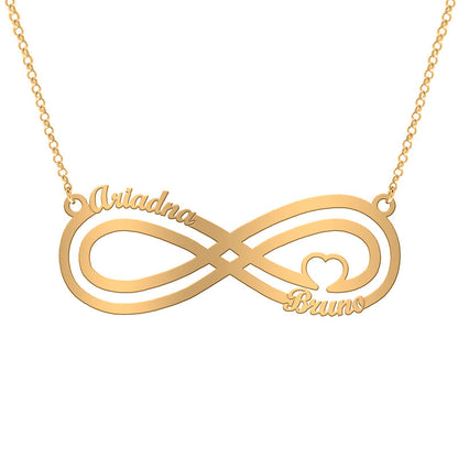 Collier Argent Symbole Infini et Cœur Plaqué Or