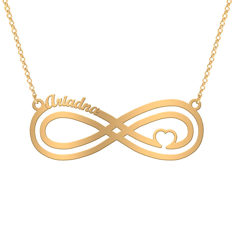 Collier Argent Symbole Infini et Cœur Plaqué Or
