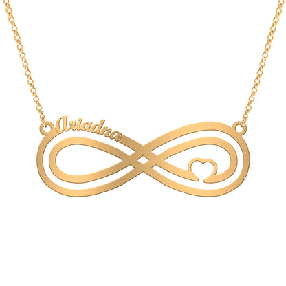 Collier Argent Symbole Infini et Cœur Plaqué Or