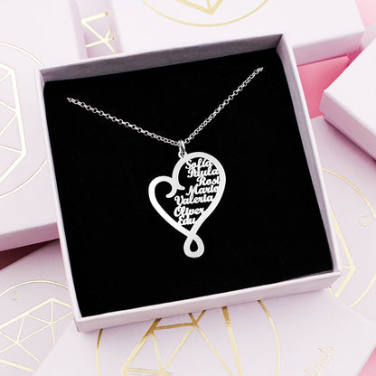 Collier Cœur Argent 925 Personnalisable avec Prénoms