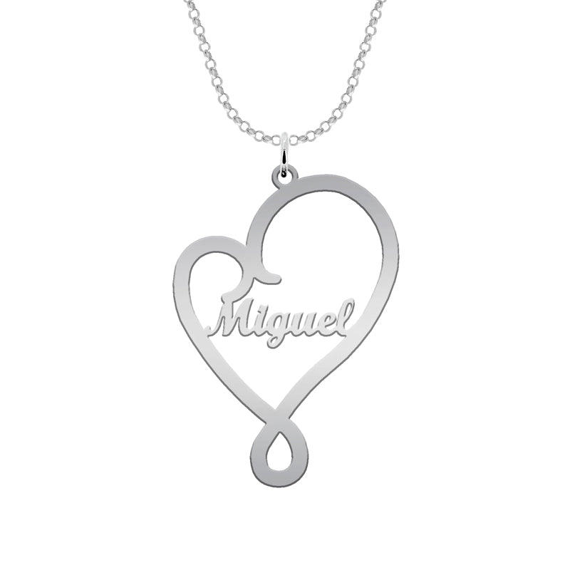 Collier Cœur Argent 925 Personnalisable avec Prénoms