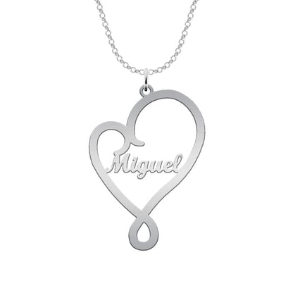 Collier Cœur Argent 925 Personnalisable avec Prénoms