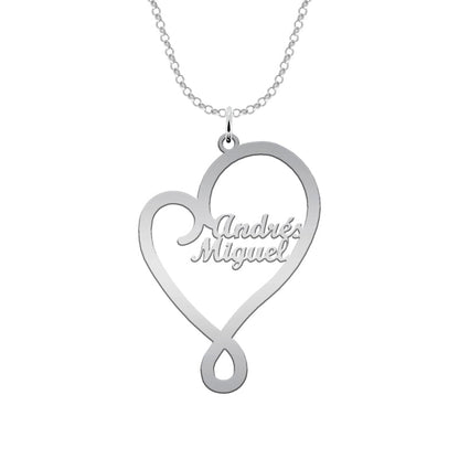 Collier Cœur Argent 925 Personnalisable avec Prénoms