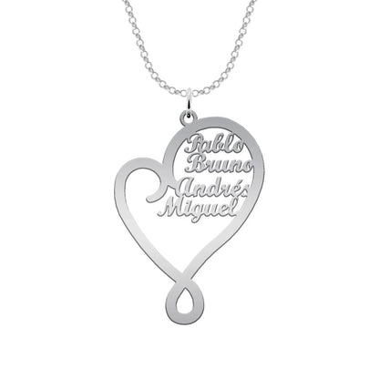 Collier Cœur Argent 925 Personnalisable avec Prénoms