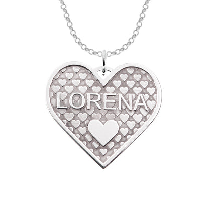 Collier Cœur en Argent 925 Personnalisé avec Prénom Gravé