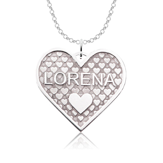 Collier Cœur en Argent 925 Personnalisé avec Prénom Gravé