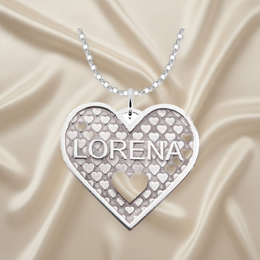 Collier Cœur en Argent 925 Personnalisé avec Prénom Gravé