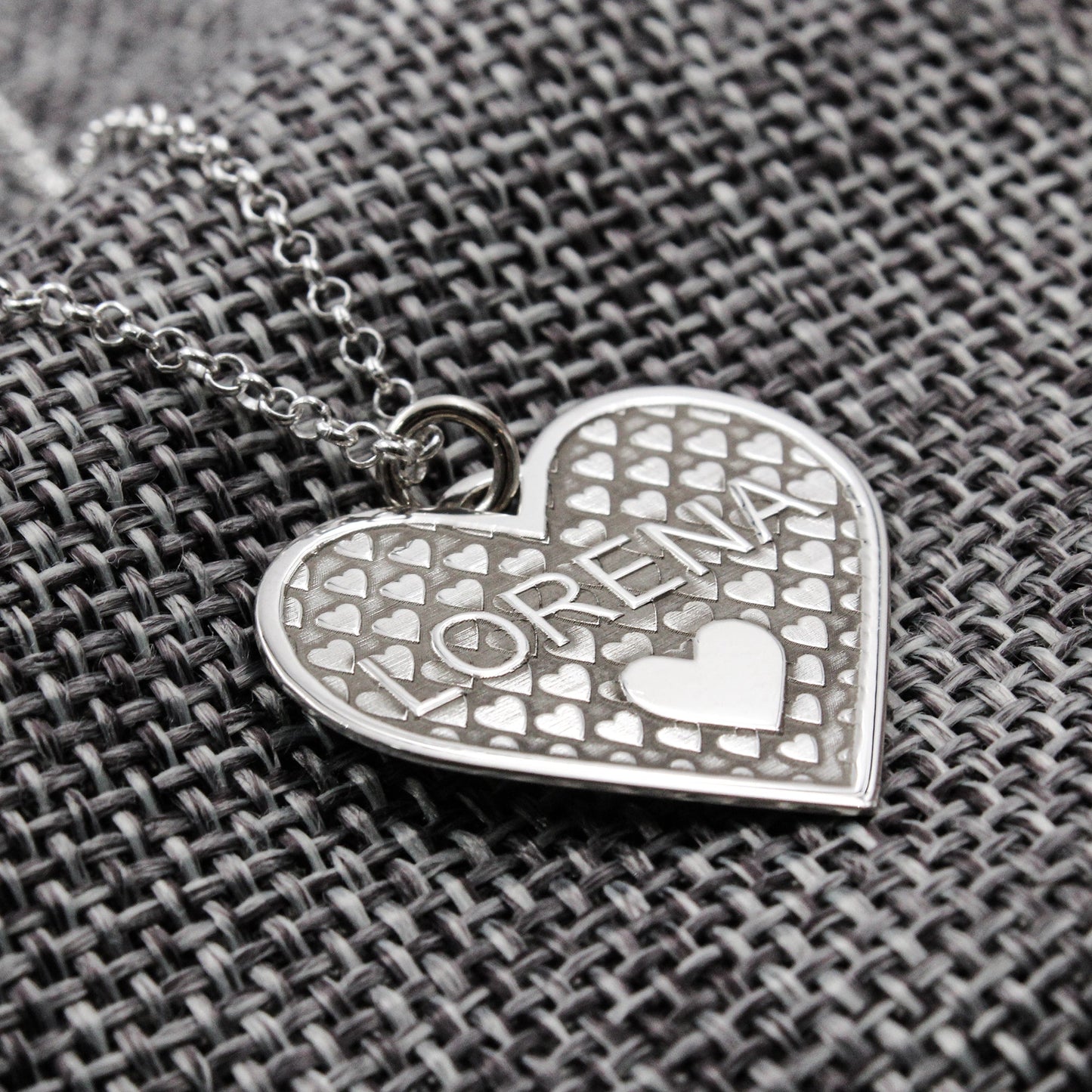 Collier Cœur en Argent 925 Personnalisé avec Prénom Gravé