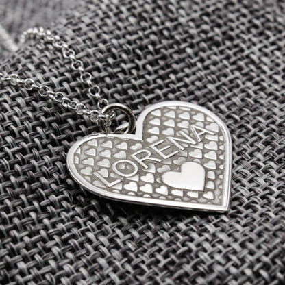 Collier Cœur en Argent 925 Personnalisé avec Prénom Gravé