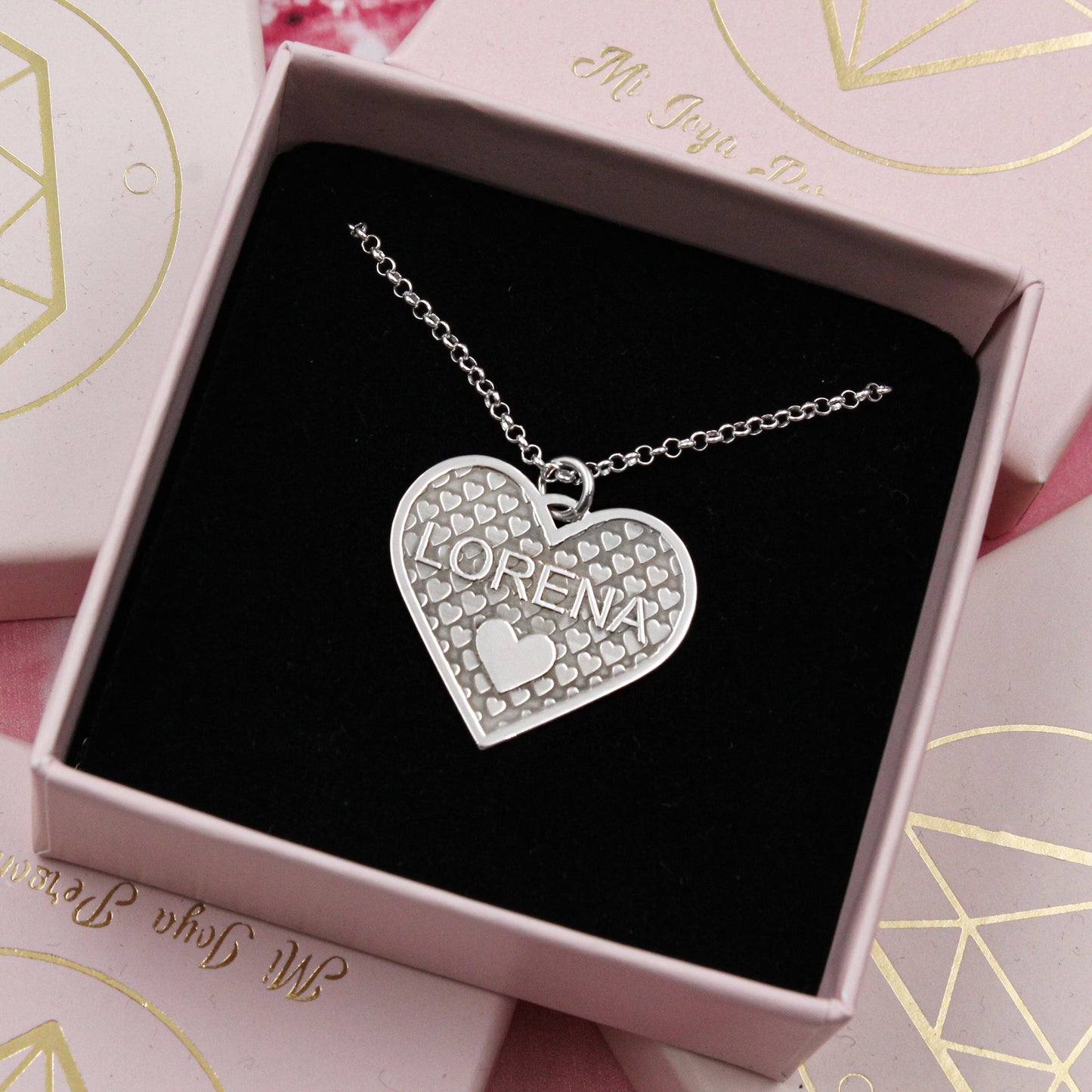 Collier Cœur en Argent 925 Personnalisé avec Prénom Gravé