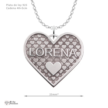 Collier Cœur en Argent 925 Personnalisé avec Prénom Gravé