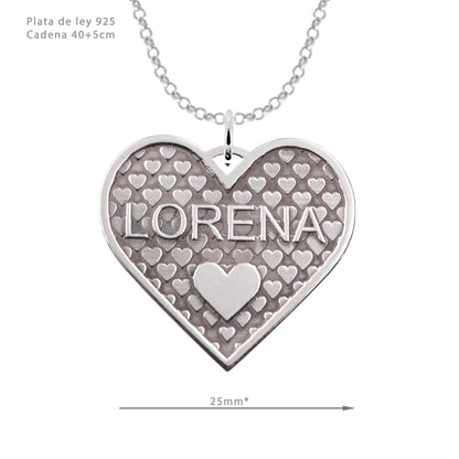 Collier Cœur, prénom gravé, cadeau pour sa copine, argent 925