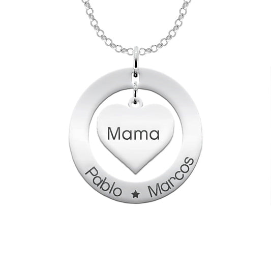 Collier Coeur et Anneau en Argent 925 à Graver