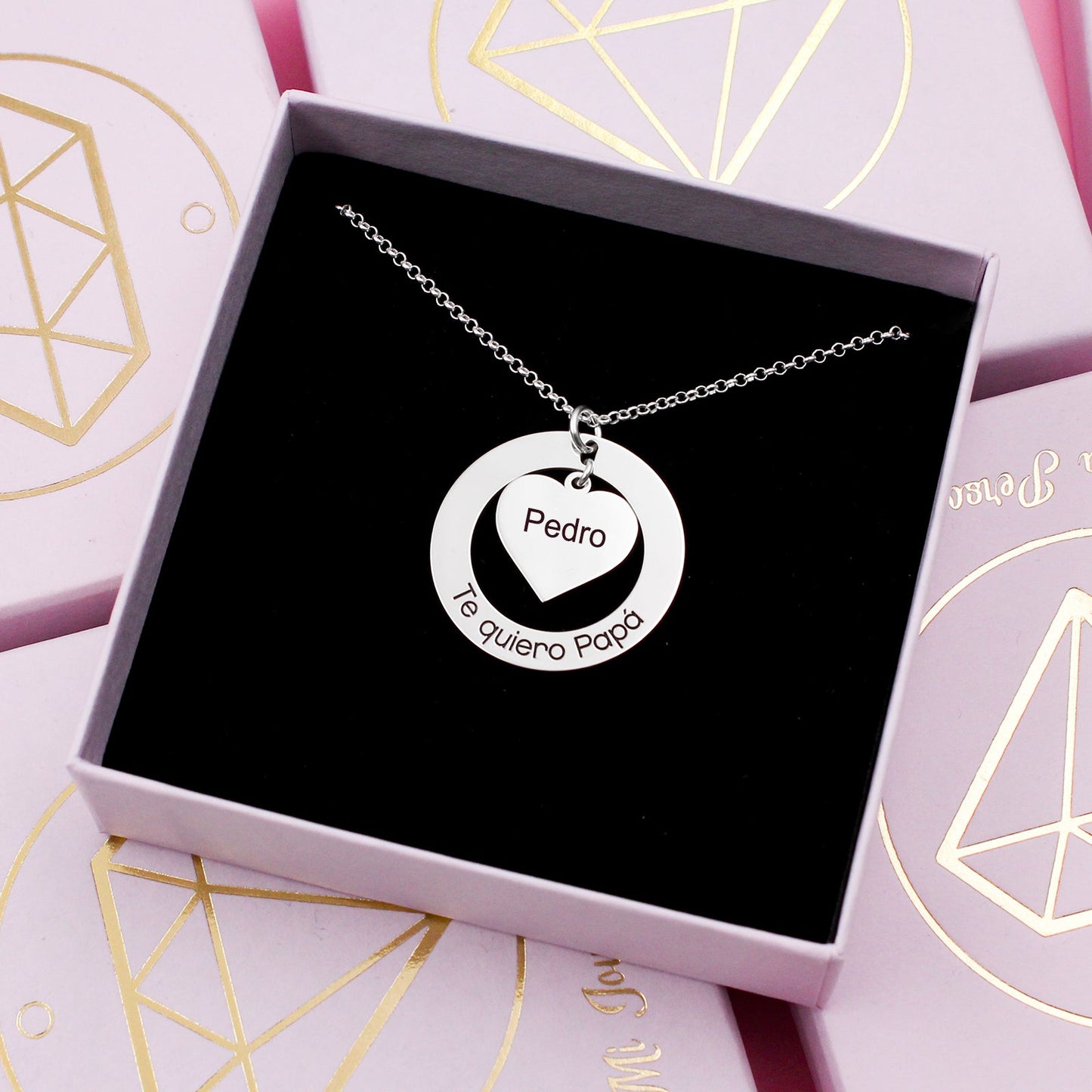 Collier Coeur et Anneau en Argent 925 à Graver