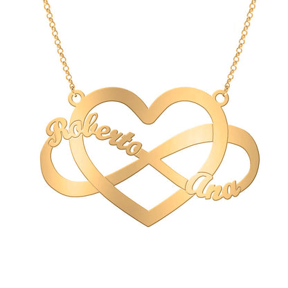 Collier cœur infini en argent et plaqué or