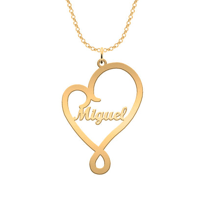Collier cœur personnalisé en argent plaqué or avec prénoms