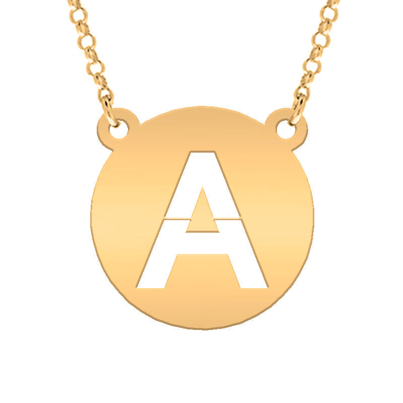Collier en Argent 925 avec Initiale Ajourée Plaqué Or